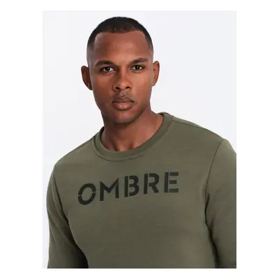 Ombre Classic men's sweatshirt with inscription - dark olive