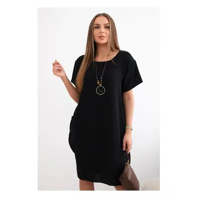 Kesi Włoski Dress with pockets and pendant black