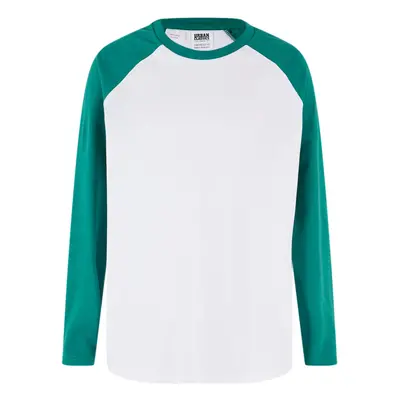 Boys' long-sleeved T-shirt Organic Oversized white/green