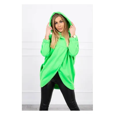 Short zip sweatshirt green neon