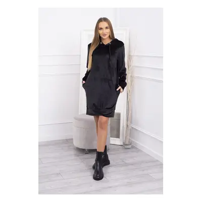 Kesi Velor dress with a hood black