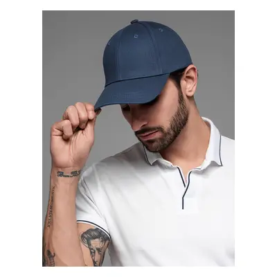 Ombre Men's baseball cap with decorative embroidery - navy blue