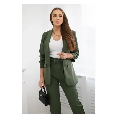 Kesi Włoski Elegant set of jackets and trousers khaki