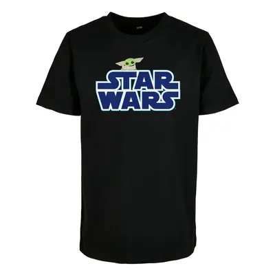 Children's T-shirt with blue Star Wars logo, black