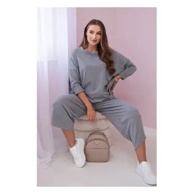 Kesi Włoski Cotton sweatshirt pants set grey melange