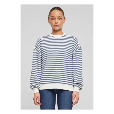 Women's Oversized Striped Sweatshirt - Cream/Vintage Blue