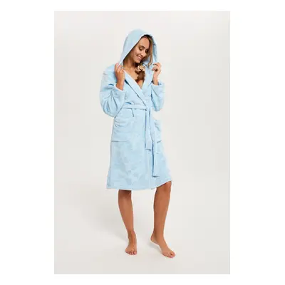 Misti women's long-sleeved bathrobe - blue