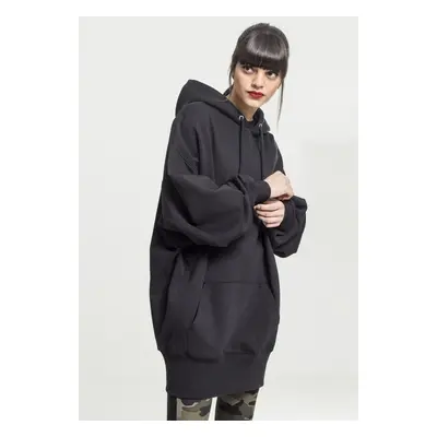 Women's long oversize hooded jacket black