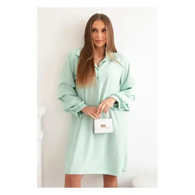 Oversized dress with decorative sleeves light mint