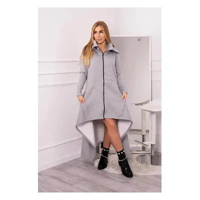 Insulated dress with longer sides in gray color