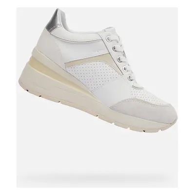 White women's sneakers Geox Zosma - Women's