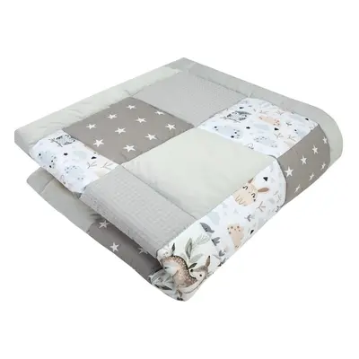 Medi Partners Play mat / Blanket 120x120cm – Deer in leaves + gray