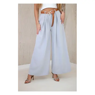 Kesi Włoski Wide-leg belted trousers light gray