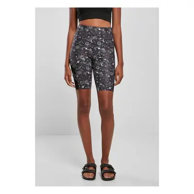 Women's High Waist Tech Mesh AOP Cycle Shorts blackuniverse