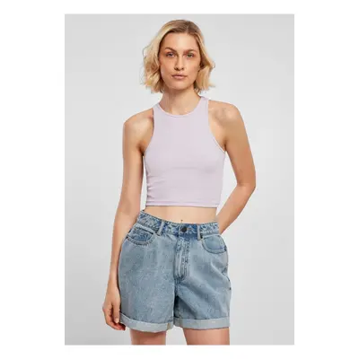 Ladies Cropped Rib Top Lilac