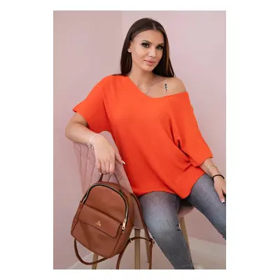 Kesi Włoski V-neck sweater blouse orange