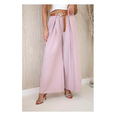 Kesi Włoski Wide-leg belted trousers dark powder pink