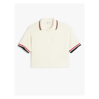 Koton Polo Neck T-Shirt Piping Buttoned Short Sleeve Textured