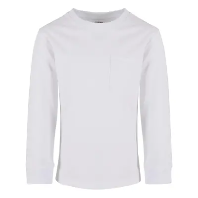 Boys' long-sleeved T-shirt with pocket white