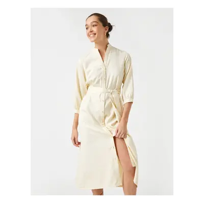 Koton Long Sleeve Tie Waist Shirt Dress