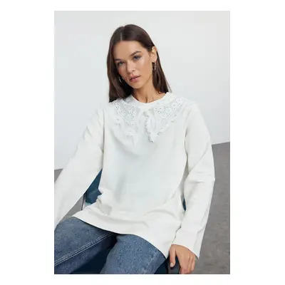 Trendyol Ecru Collar Detailed Knitted Tunic