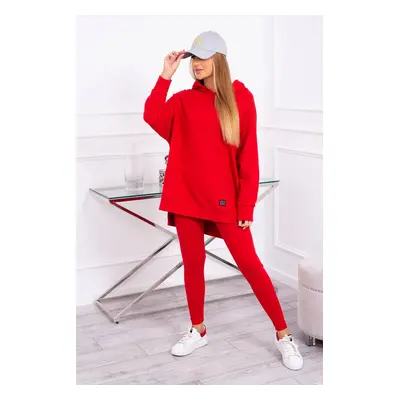 Set with sweatshirt in red color