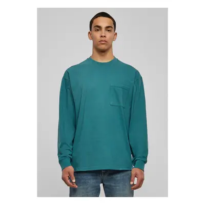 Pigment-dyed long-sleeved pocket teal