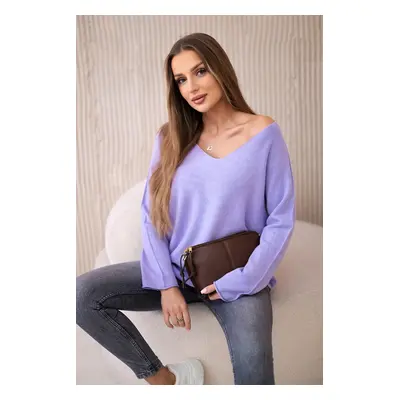 Kesi Włoski V-neck sweater light purple