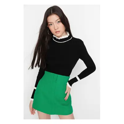 Trendyol Black Color Block Knitwear Sweater