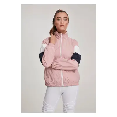 Women's Tri-Color Crinkle Track Jacket darkrose/nvy/wht