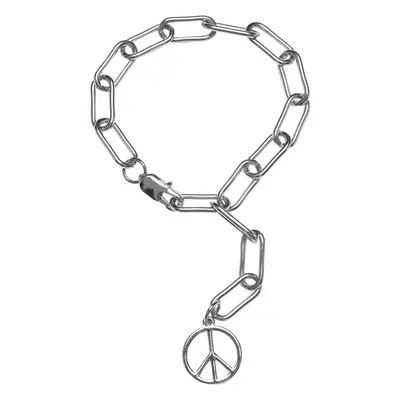 Y Chain Peace Bracelet - Silver Color