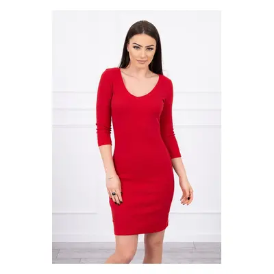 Dress with red neckline