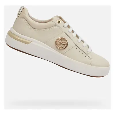 Cream women's sneakers Geox Dalyla - Women's