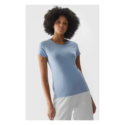 Women's slim T-shirt 4F - light blue