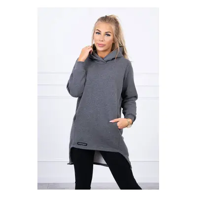 Insulated sweatshirt with a longer back made of graphite