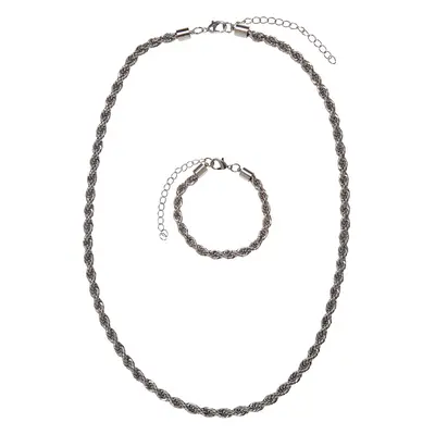 Charon necklace and bracelet set - silver colors