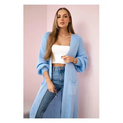 Kesi Włoski Sweater long cardigan blue