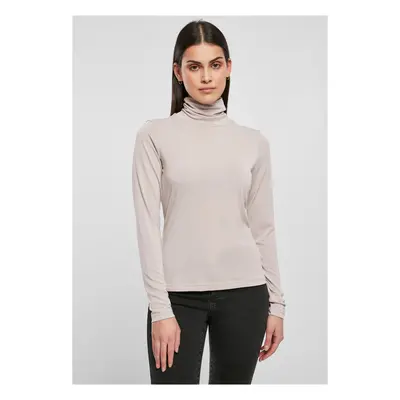 Women's modal turtleneck with long sleeves in warm gray