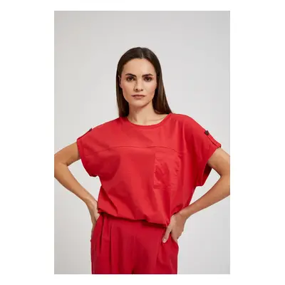 Women's T-shirt with pocket MOODO - red