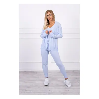 3-piece sweater set blue