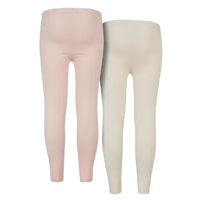 Girls' Jersey Leggings 2-Pack Pink/White Sand