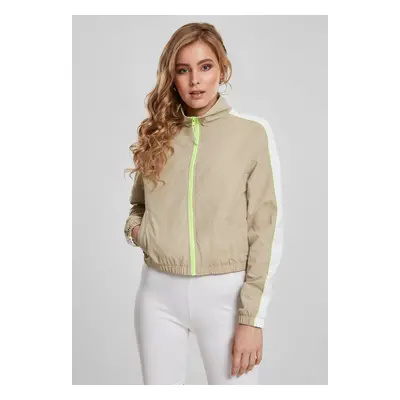 Women's jacket with short pipes made of concrete/electric lime