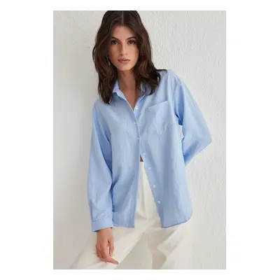 Trendyol Light Blue Stone Detailed Shirt Shirt