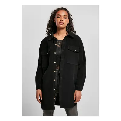 Women's long corduroy shirt black