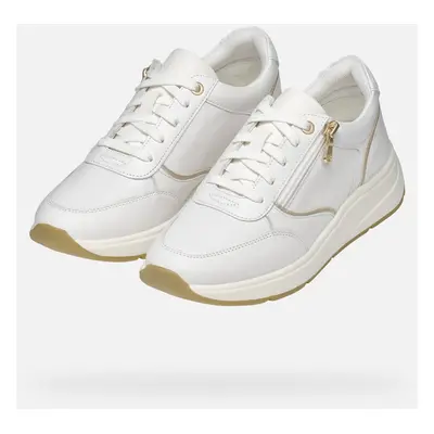 White women's sneakers Geox Cristael - Women's