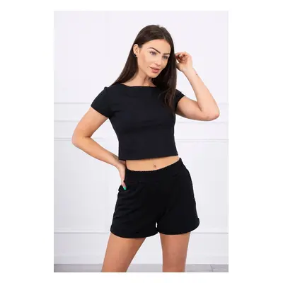 Cotton set with black shorts