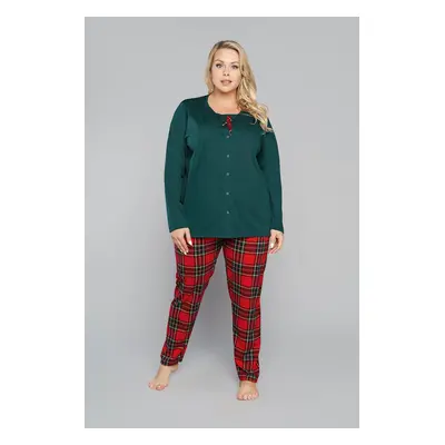 Zorza women's pyjamas - long sleeves, long legs - red/print