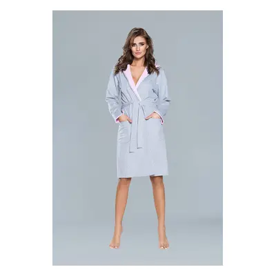 Comfortable robe with long sleeves - pink