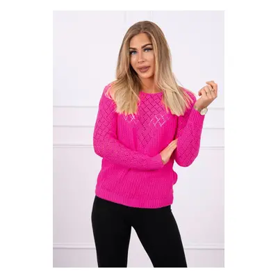 Openwork sweater pink neon