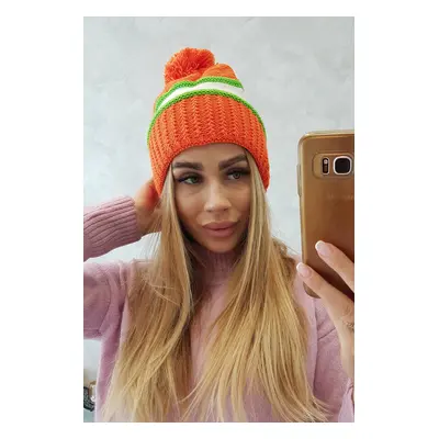 Kinga K297 Women's Cap Orange + Neon Green + White